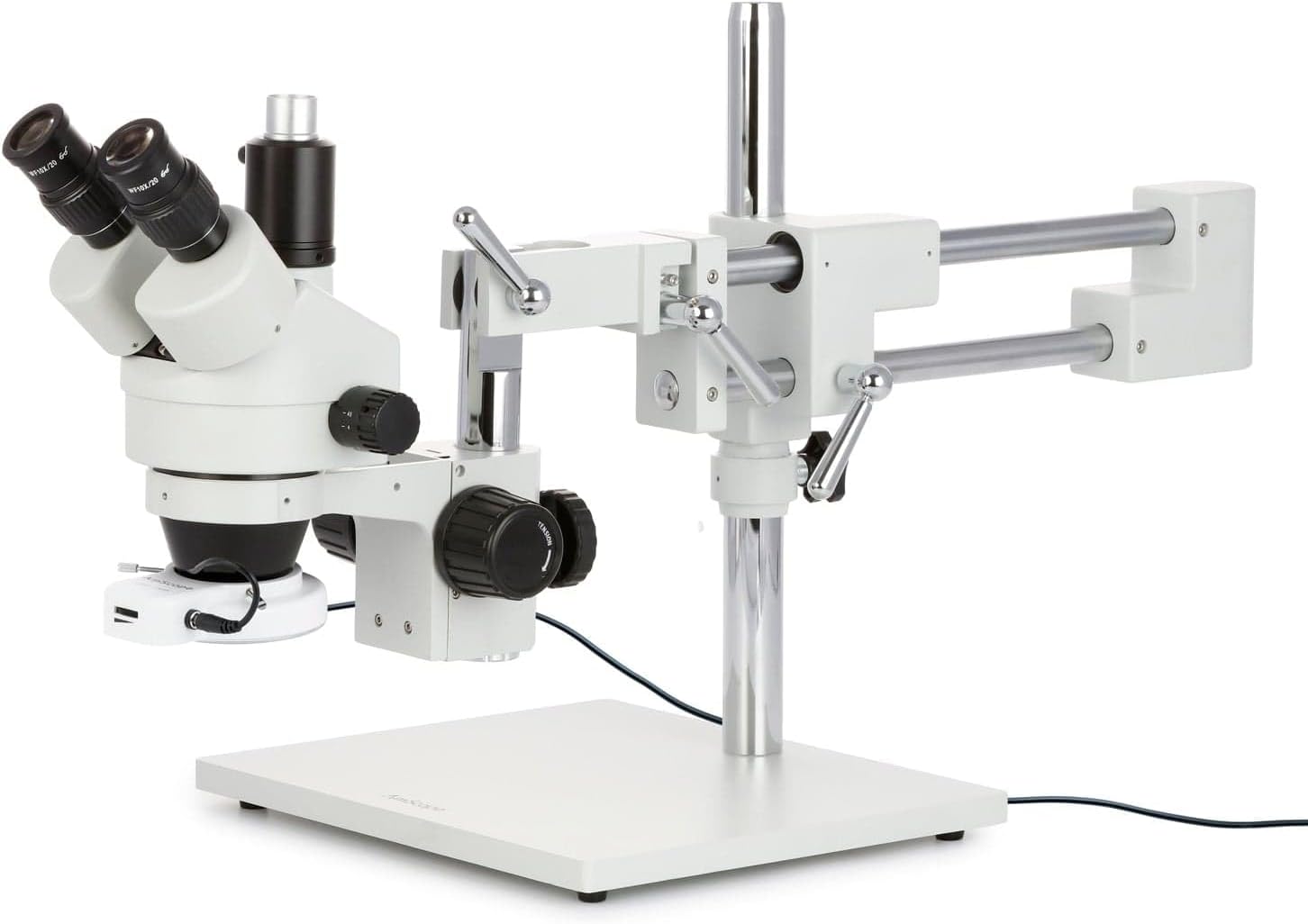 Professional Trinocular Stereo Zoom Microscope with Boom Stand