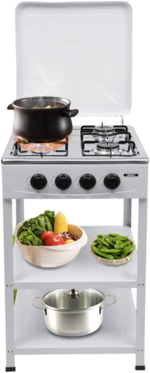 Portable 4 Burner Gas Stove with Wind Shield - Ideal for RV Cooking