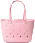 Large Beach Bag Waterproof Getaway Rubber Tote - Blush