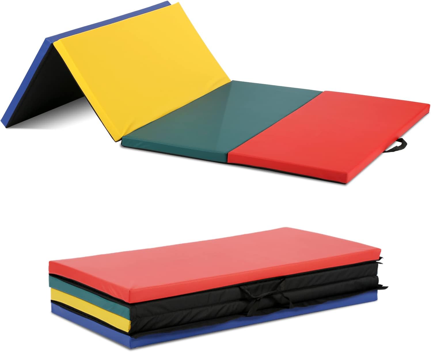4 Panel Folding Exercise Mat for Gymnastics and Home Gym Use