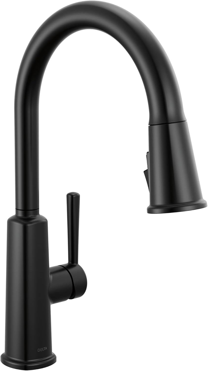 Delta Finnridge Matte Black Kitchen Faucet with Pull Down Sprayer