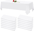 12 Pack White Tablecloths for Rectangle Tables 60 x 126 in - Wrinkle