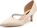 Women Mid Kitten Heels Pointy Toe DOrsay Pumps - Elegant Low Heel