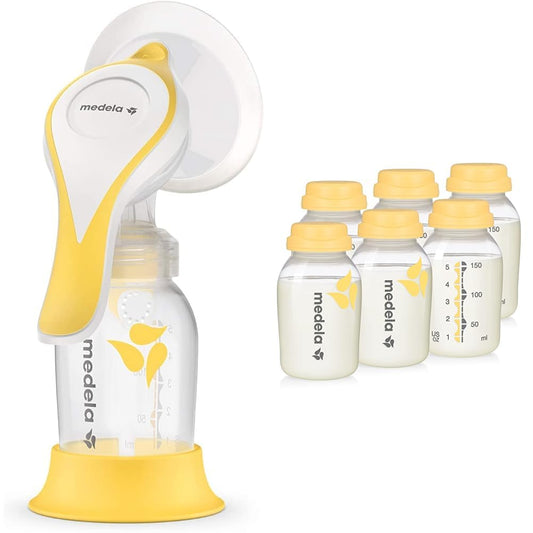 Medela Manual Breast Pump Bundle for Comfort and Milk Storage