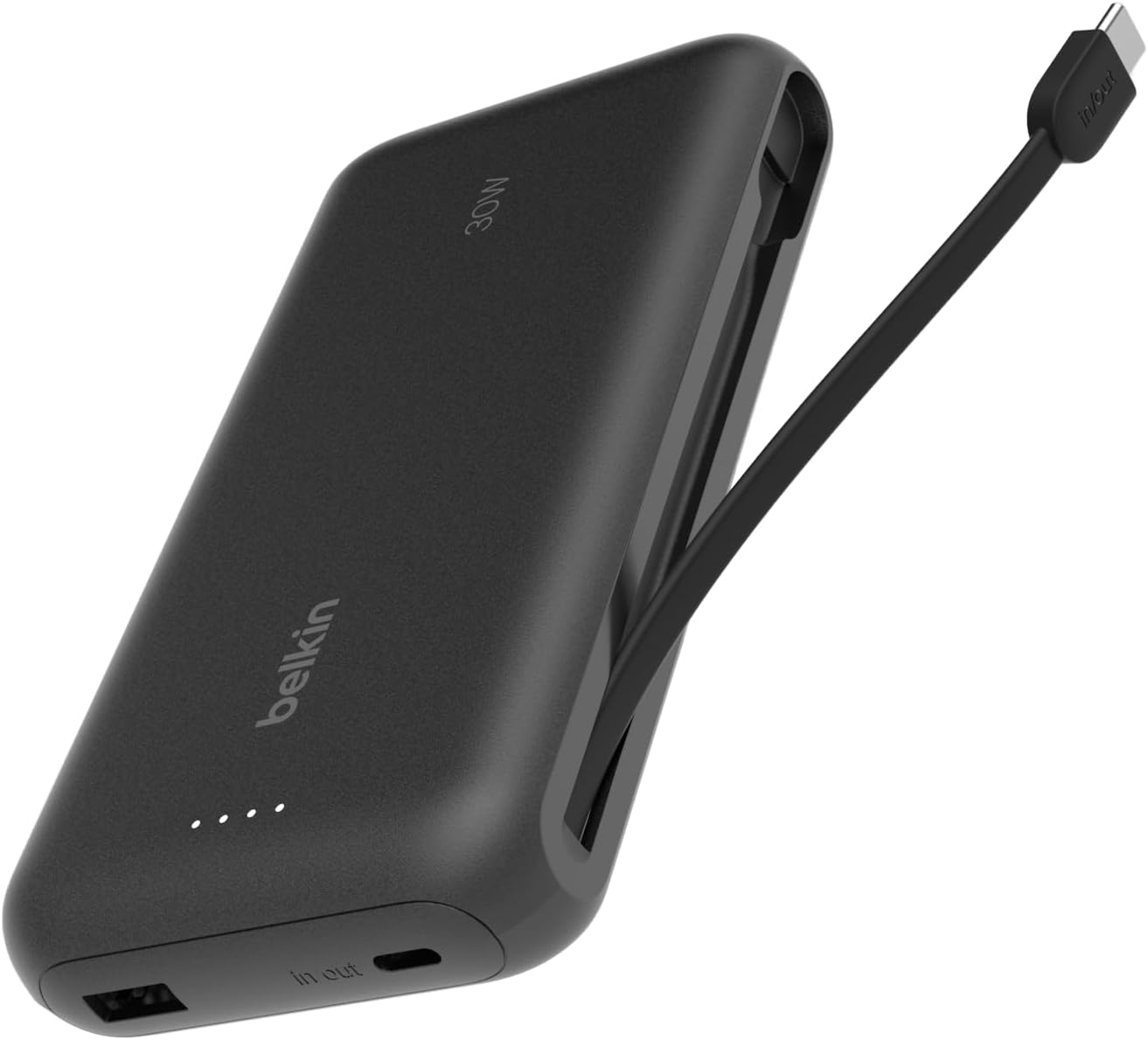 Belkin Portable Charger with Integrated Cable for Fast Charging