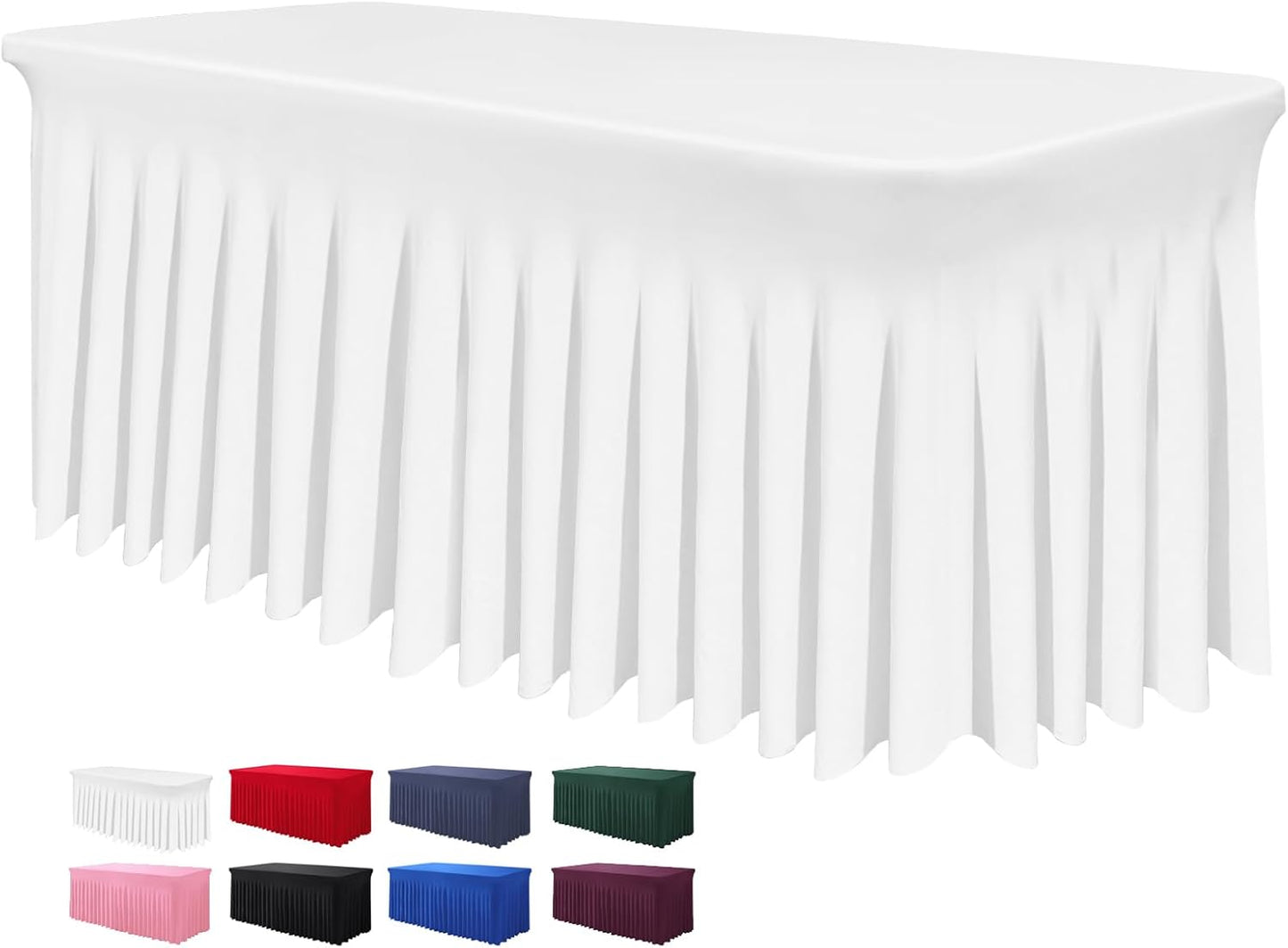 Elegant Table Skirts for Rectangle Tables 8ft - One-Piece Design