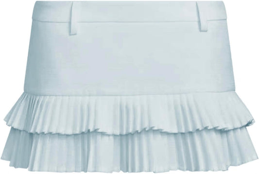 Pleated Skirts for Women Double Ruffle Mini Skirt Style