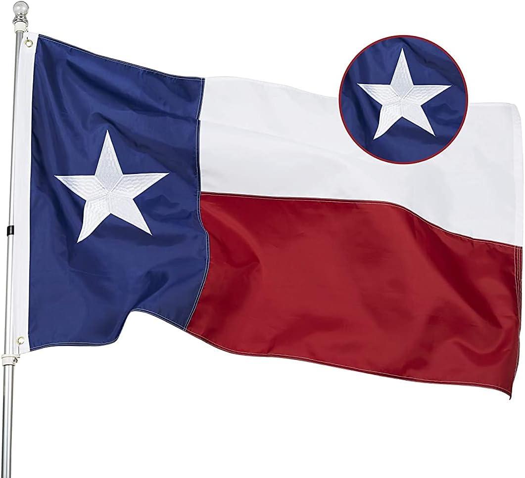 Texas Flag 6x10 Feet - Embroidered Heavy Duty Outdoor Flag