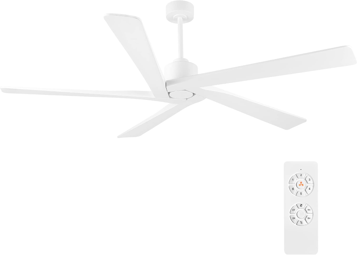 WINGBO 72 Inch Ceiling Fan with Solid Wood Blades and 6 Speeds