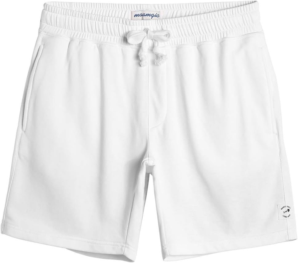 maamgic Mens Sweat Shorts 7 Inch Above Knee Workout Gym Shorts