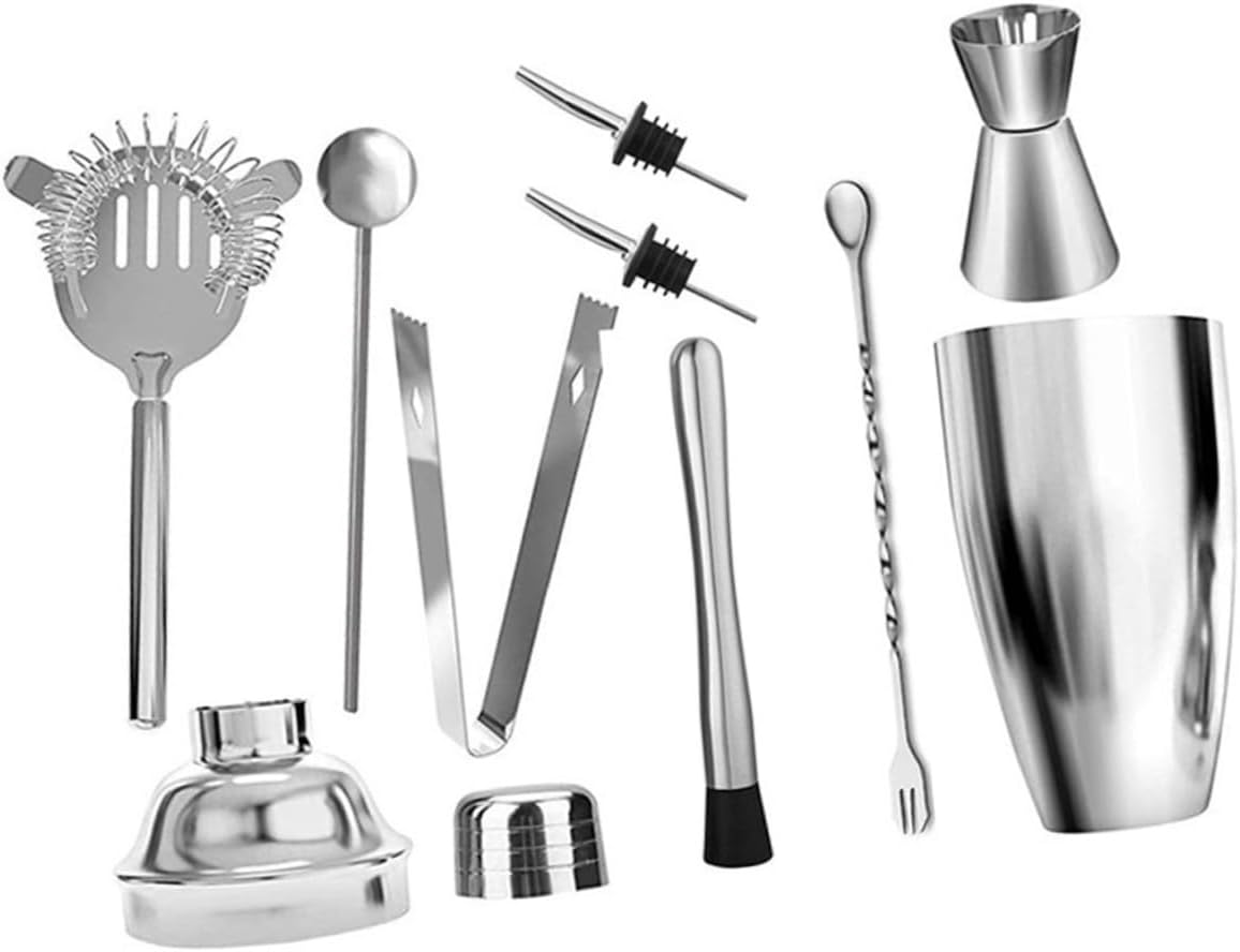 9pc Stainless Steel Cocktail Shaker Set - Mix, Strain, Serve in Style