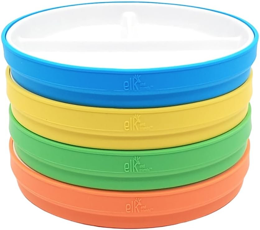 Elk and Friends Kids 7.8 Porcelain Plates for Happy Eating