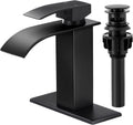 Waterfall Bathroom Faucet Matte Black - Single Handle 4-in Sink