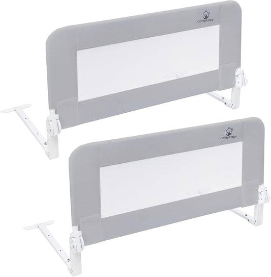 Adjustable Swing Down Toddler Bed Rails x2 - Easy Safety for Kids