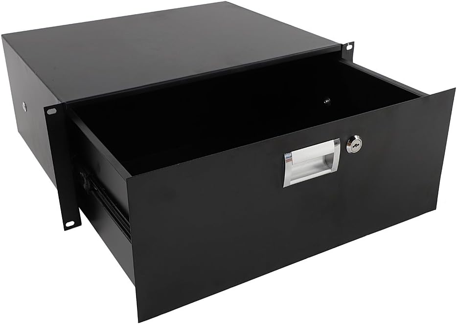 Ktaxon 4U Rack Drawer DJ Locking Drawer with Key for Security