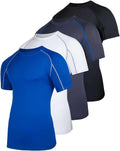 Men's Short Sleeve Compression T-Shirt 4 Pack - Slimming Support Real