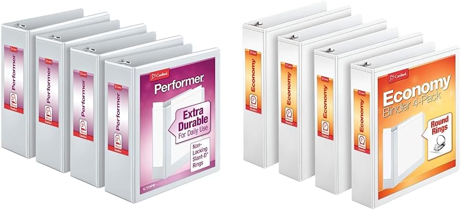 Cardinal Performer 3-Ring Binders 4-Pack for All Your Needs