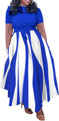 Plus Size Dress A Line Maxi for Women - Flattering Belted Summer Style