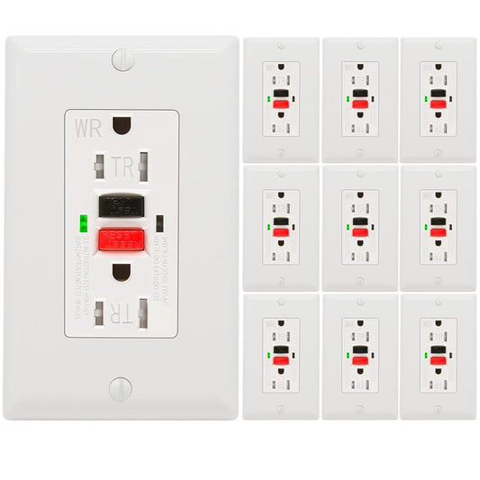10 Pack POWAWINI GFCI Outlet 15 Amp for Indoor and Outdoor Use