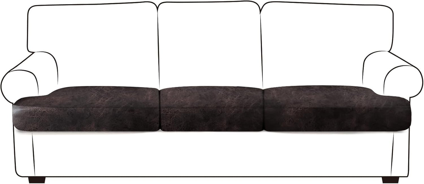 Leather Look Couch Cushion Covers for Sofa Seat Slipcovers