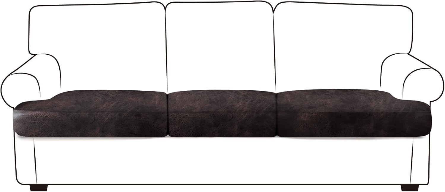 Leather Look Couch Cushion Covers for Sofa Seat Slipcovers