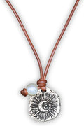 925 Silver Necklace Pendant with Pearl on Leather Cord - Adjustable