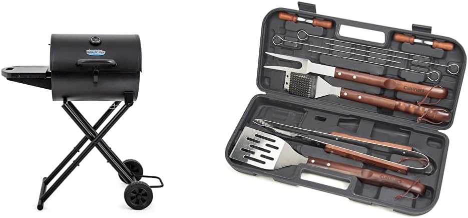 Char-Griller Portable Charcoal Grill Bundle with BBQ Tool Set