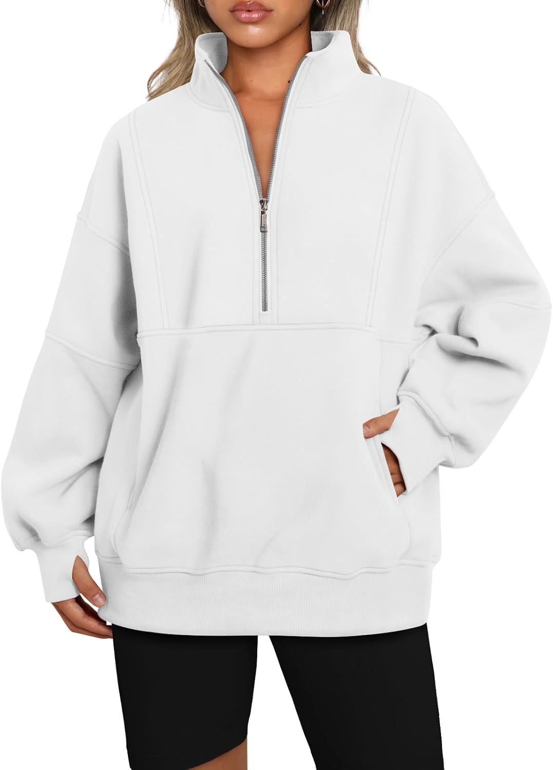 Cozy Oversized Fleece Hoodie with Pockets by AUTOMET