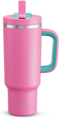 40 oz Tumbler with Handle and Straw - Keeps Cold 24 Hours