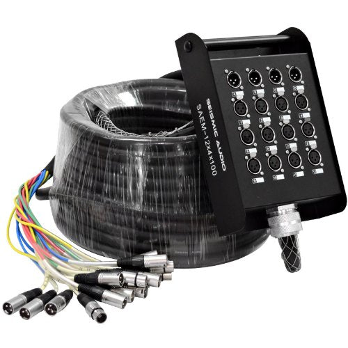 12 Channel XLR Sends and 4 Channel Returns Snake Cable 100 Feet