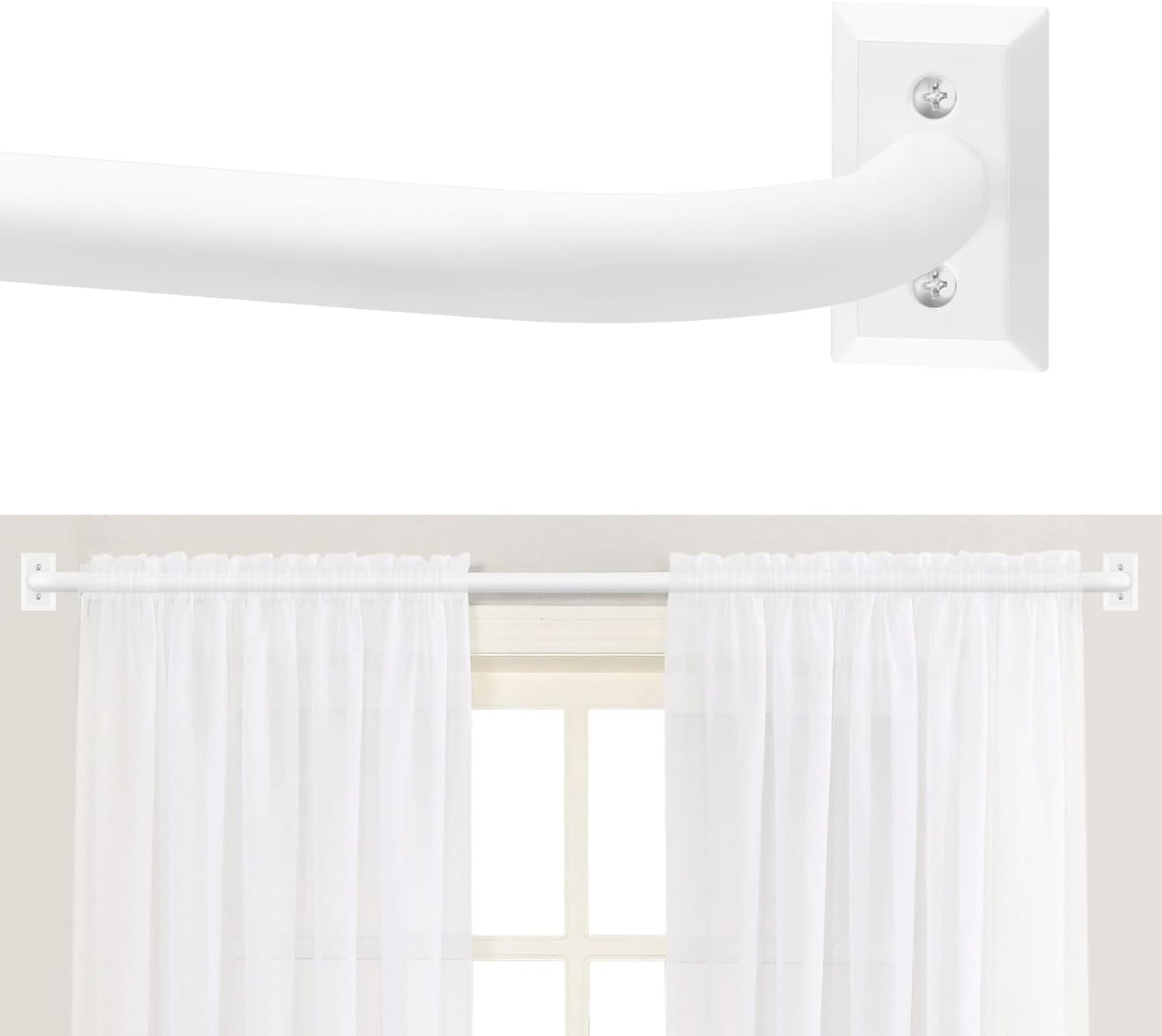 Wrap Around Curtain Rods 66 to 120 Inch for Modern Homes