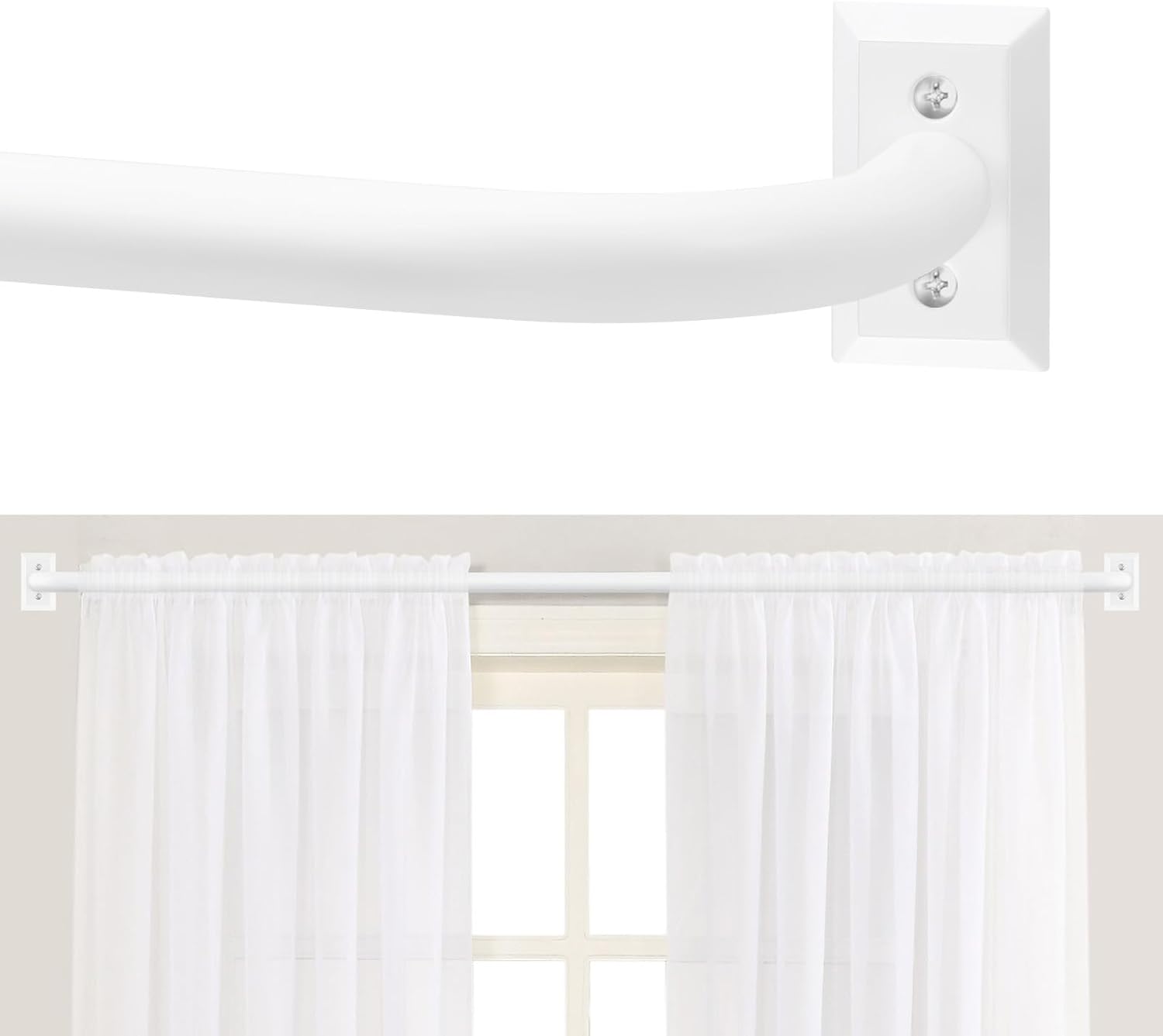 Wrap Around Curtain Rods 66 to 120 Inch for Modern Homes