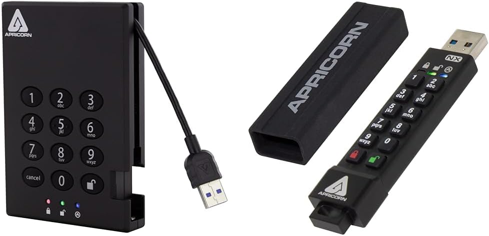 Apricorn 2TB Aegis Padlock USB 3.0 Hardware Encrypted Drive