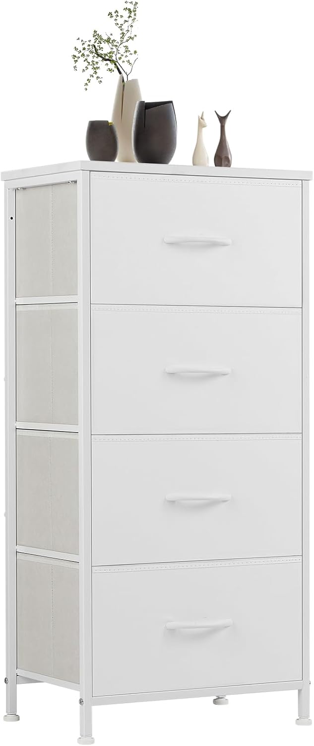 Sweetcrispy Dresser for Bedroom with 4 Drawers and Wooden Top