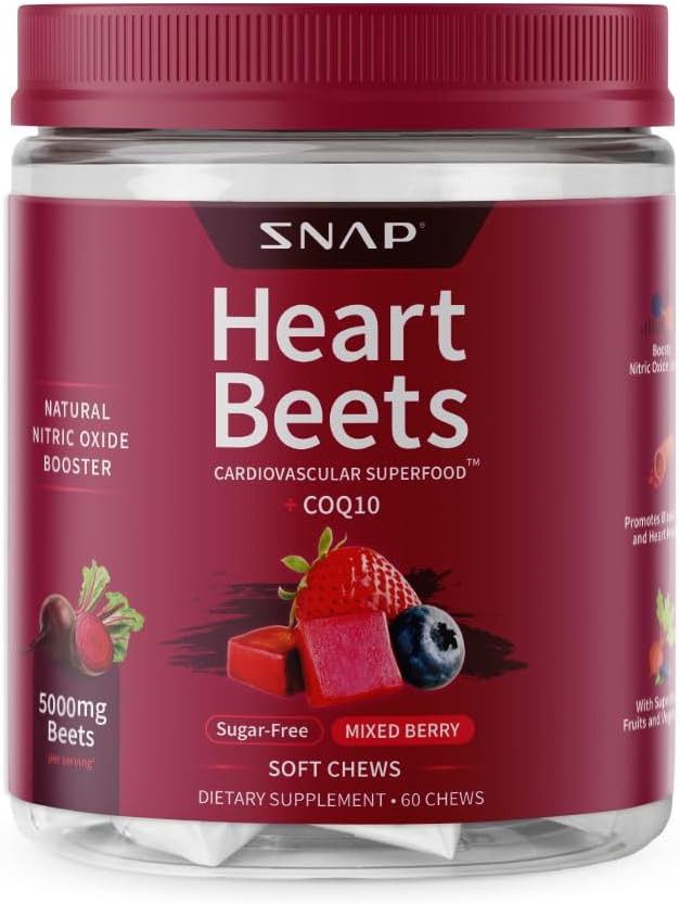 Heart Beets Organic Beet Root Soft Chews for Cardiovascular Support