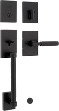 Kwikset Prava Front Door Handleset and Deadbolt Set - Matte Black