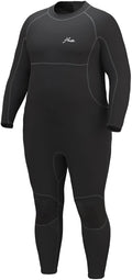 Hevto Plus Size Wetsuit Men Women 3/2mm Full Shorty Back Zip - Warm