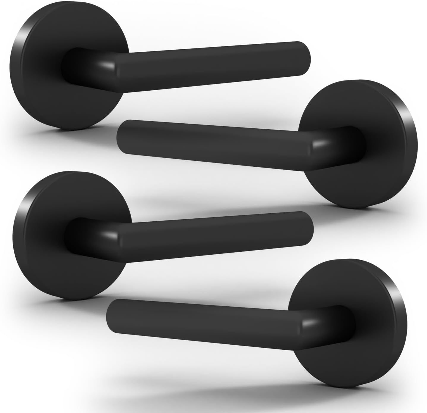 Mega Handles Dummy Door Handles - Heavy Duty Black 4 Pack
