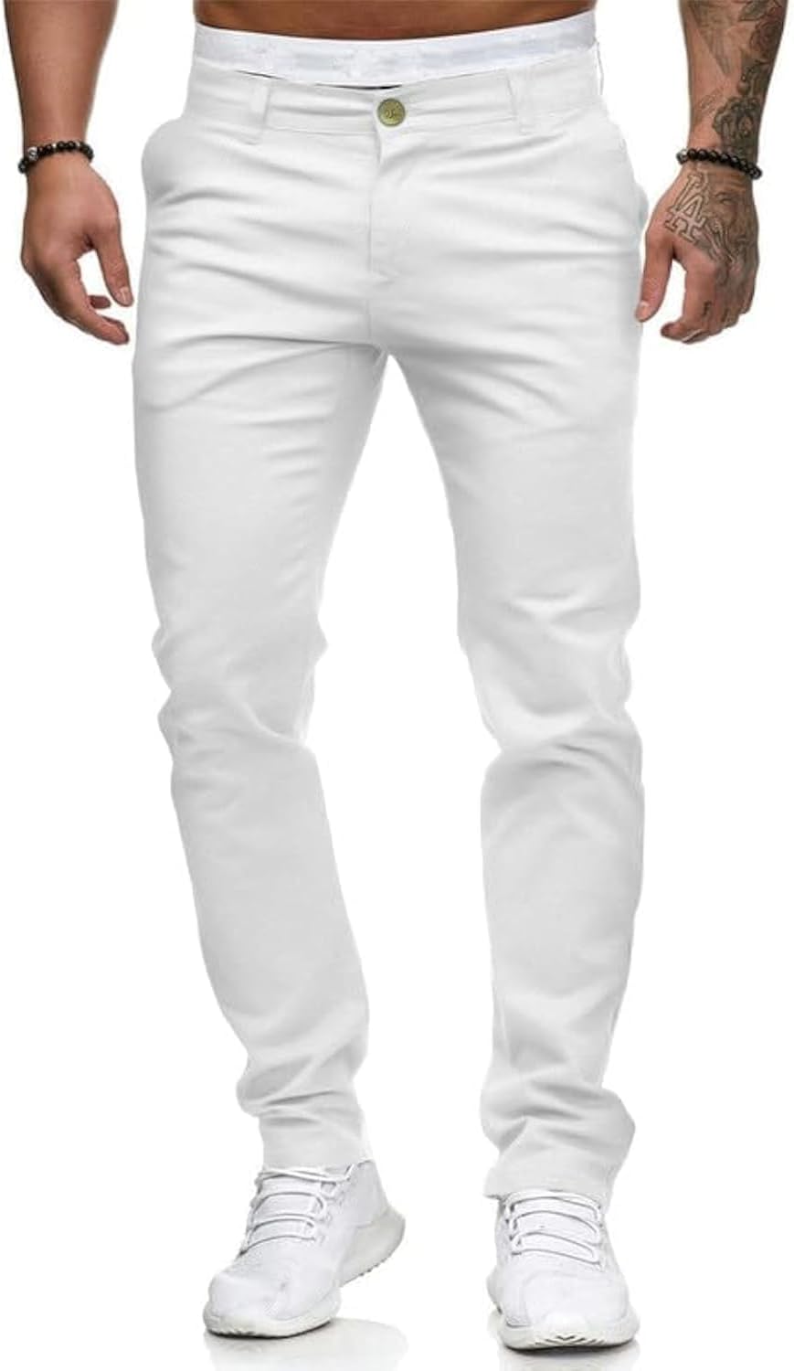 Mens Chinos Slim Fit Stretch Flat-Front Skinny Dress Pants Review