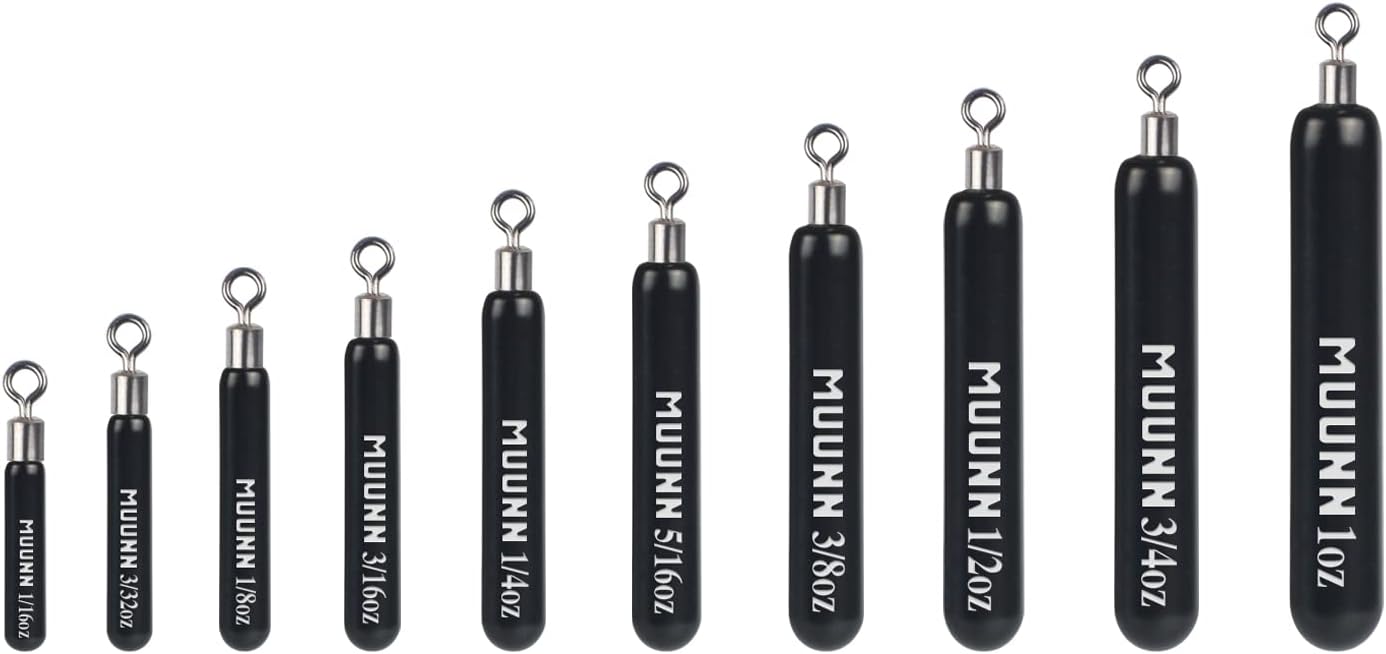 10 Pack Tungsten Free Rig Skinny Drop Shot Weights for Fishing