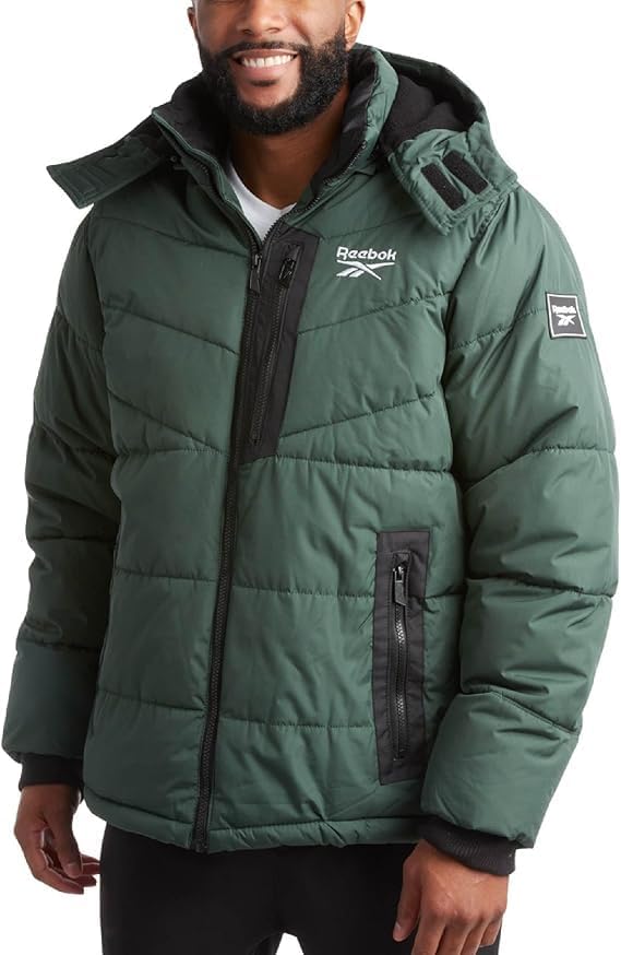 Reebok Mens Winter Jacket - Heavyweight Insulated Puffer Coat