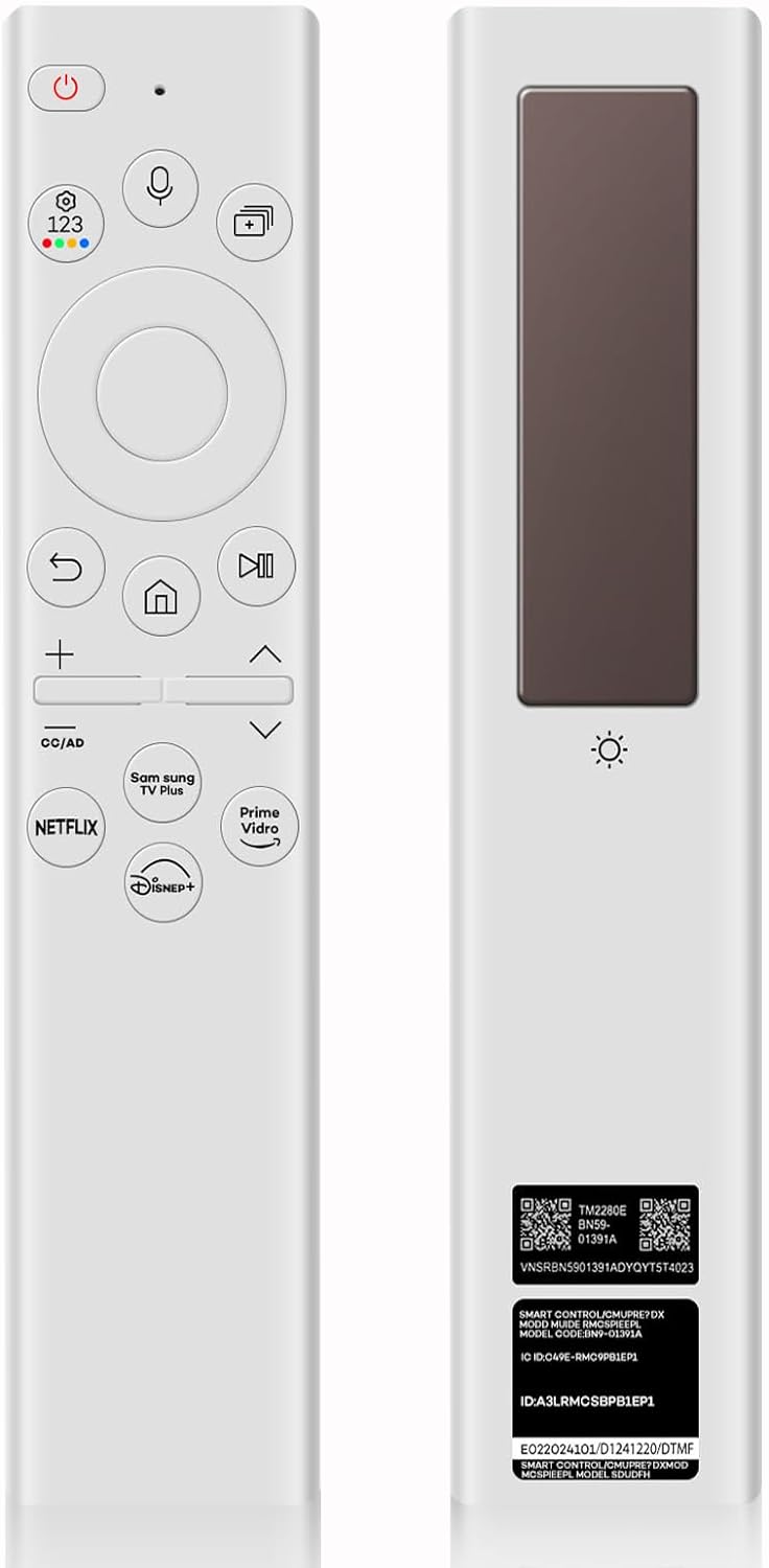 Solar Voice Remote for Samsung Frame TV, Bluetooth, Rechargeable, Neo LED Smart 4K TV