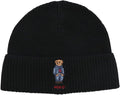 POLO RALPH LAUREN Solid Denim Bear Beanie - Warm Ribbed Knit