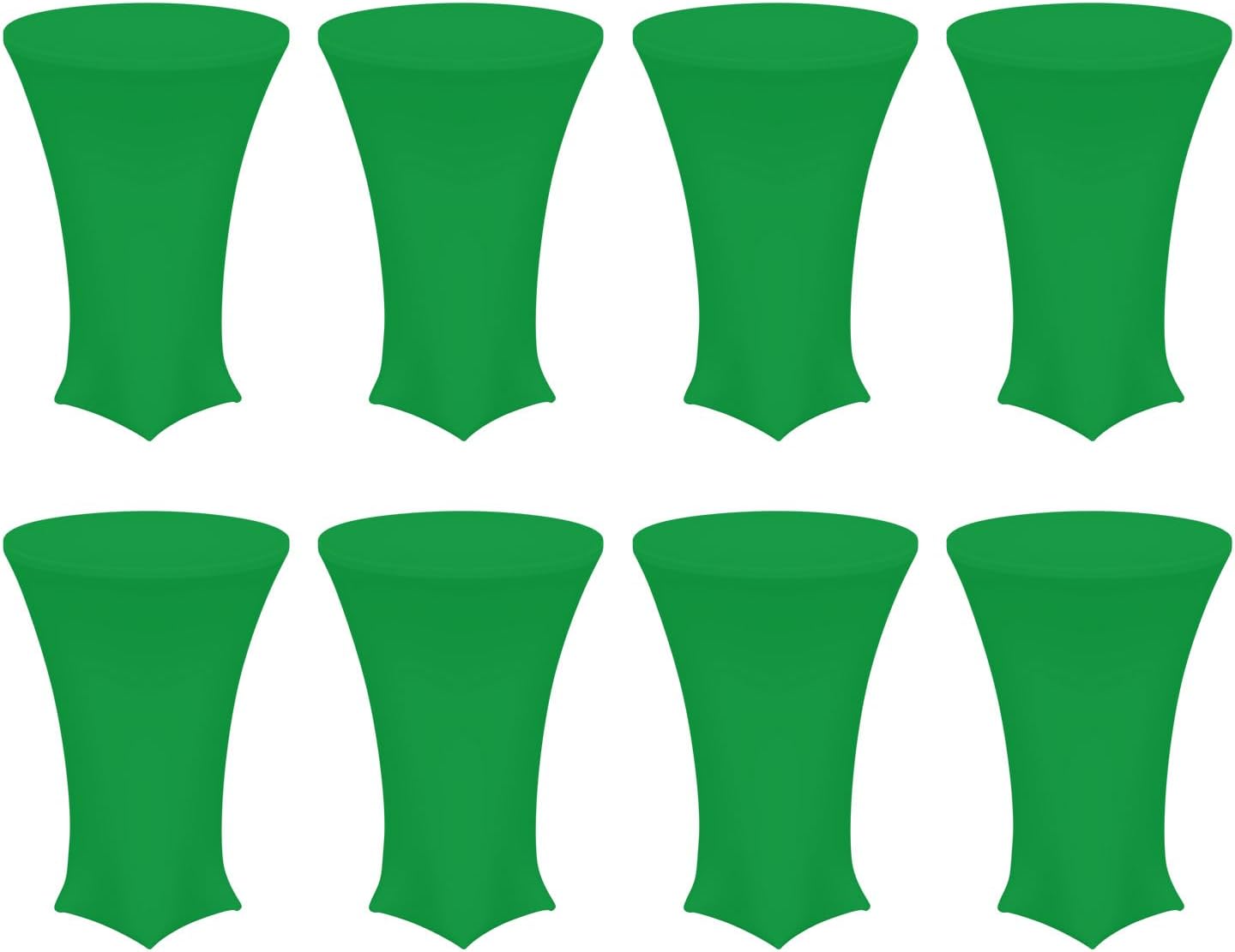 8-Pc Highboy Spandex Covers, Green | Fitted Stretch Tablecloths