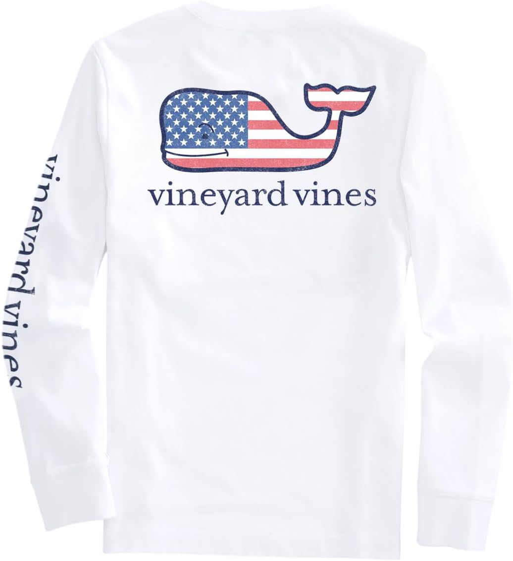 Boys' Flag Whale Long-Sleeve Pocket Tee for Everyday Adventures