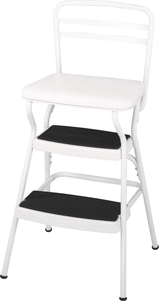 COSCO Stylaire Retro Chair and Step Stool for Versatile Use