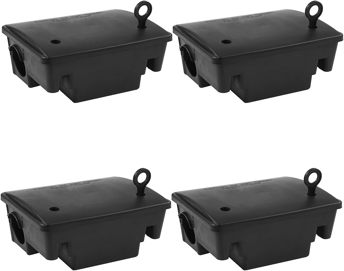 Large Rat Bait Stations 4 Pack for Effective Rodent Control