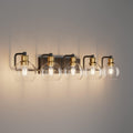 Vintage Vanity Light Fixture 5-Light Black & Gold - Bright Farmhouse