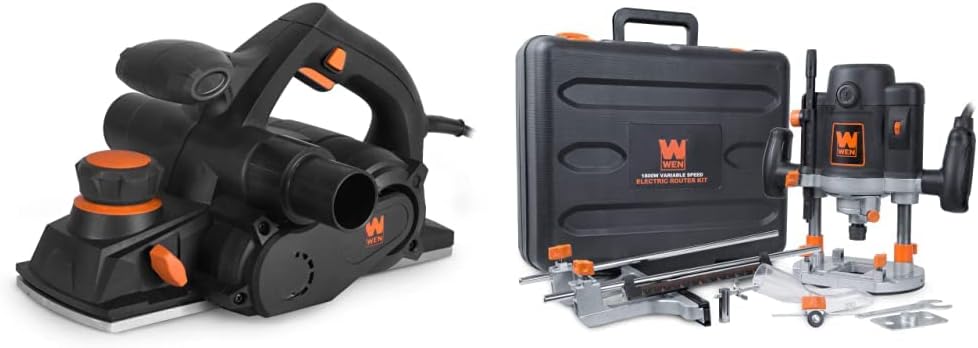 WEN 6534 Electric Hand Planer & RT6033 Router Kit for Woodworking