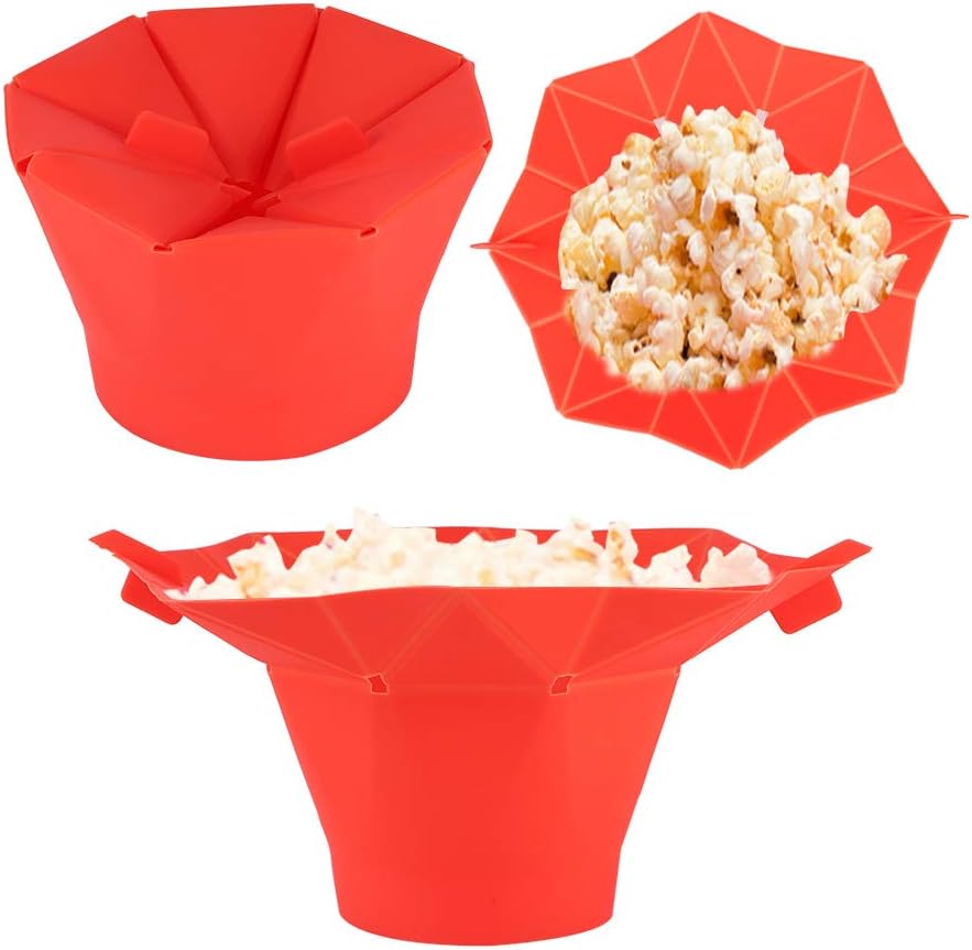 CHEOTIME Red Popcorn Popper: Quick DIY Microwave Maker